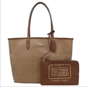 COACH Reversible Carryall City Tote W/Pouch